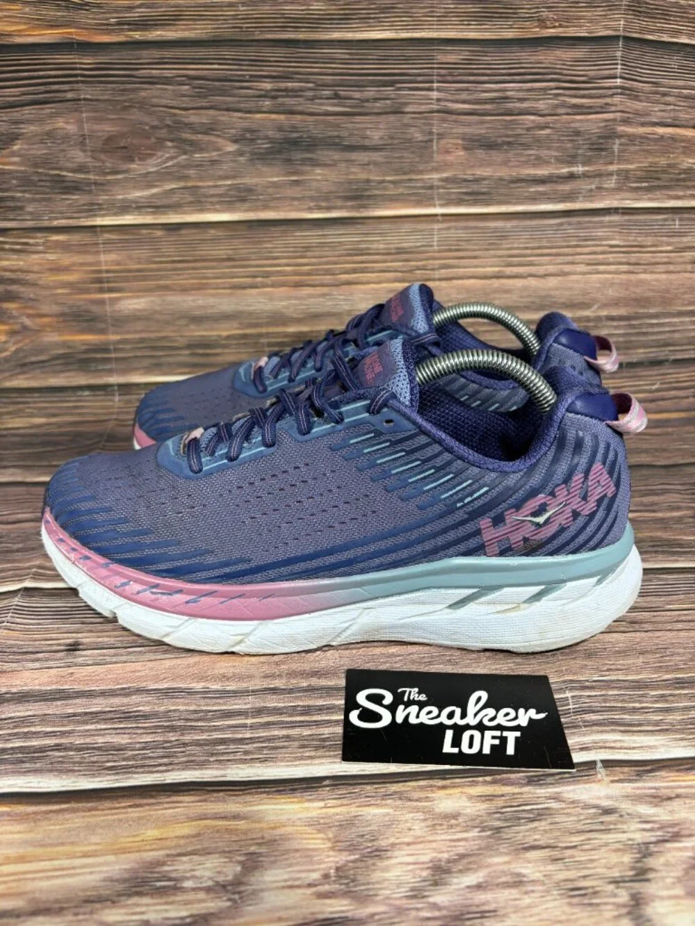 Hoka One One Clifton 5 Women's Athletic Purple Running Shoes Size 10.5 - Picture 3 of 8